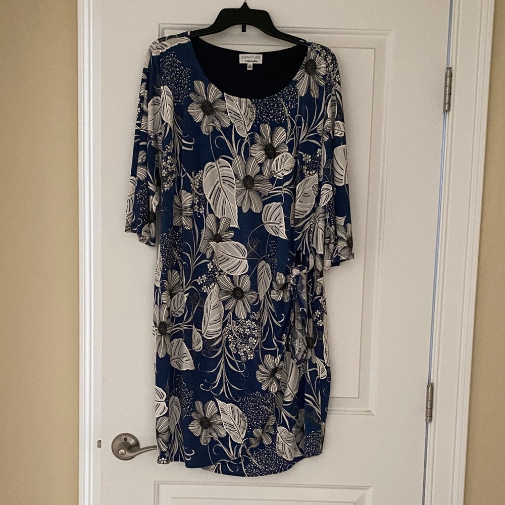 Floral Blue and White Dress